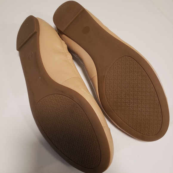 Tory Burch Tan Leather Flats w/Logo Sz 8M - Picture 3 of 10